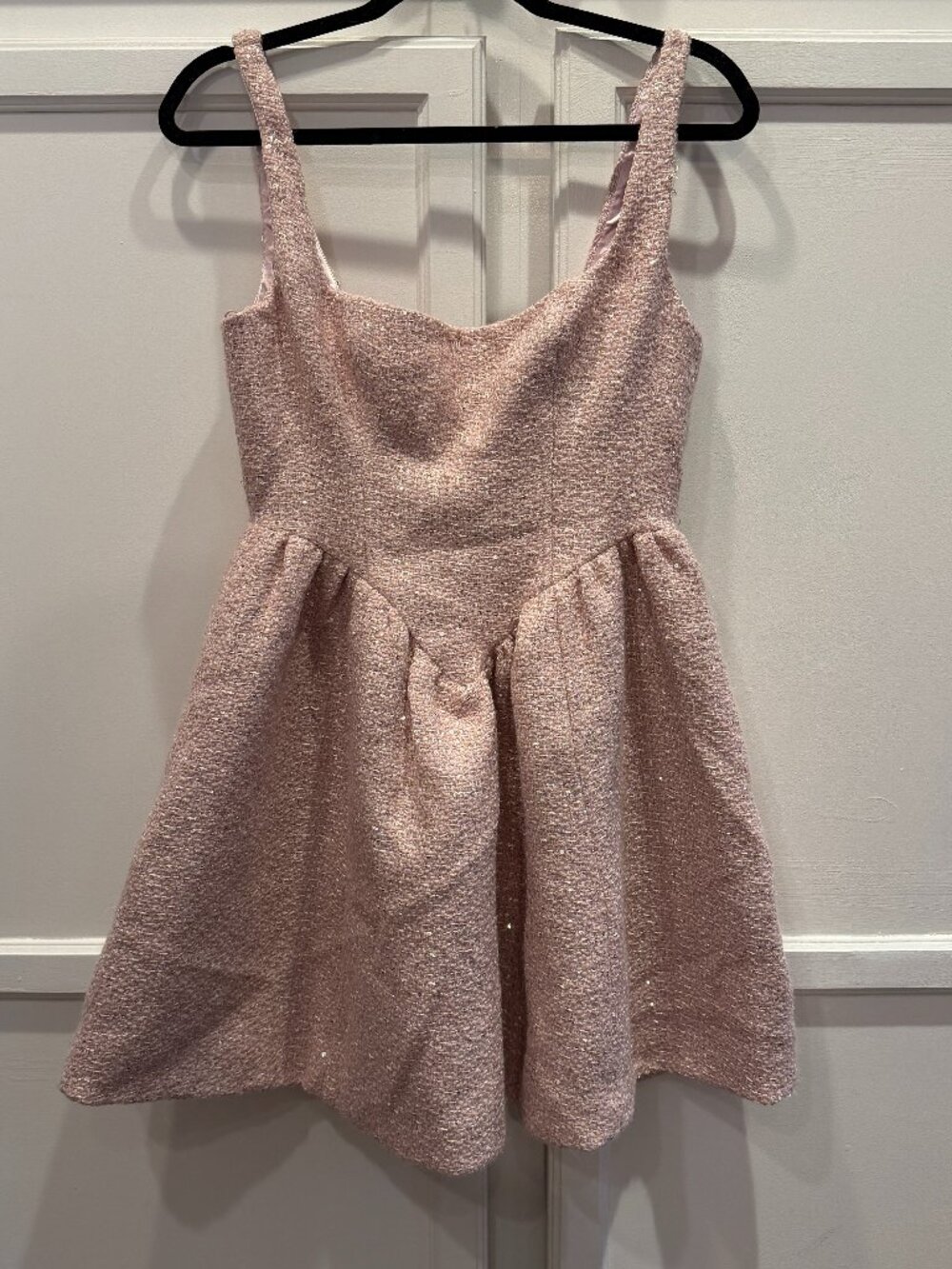 AQUA x Wicked Pink Tweed Mini Dress Sequin Metallic Size M